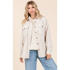 LIVE 4 TRUTH‎ Corduroy Oversized Shacket Jacket Beige XL Button Up